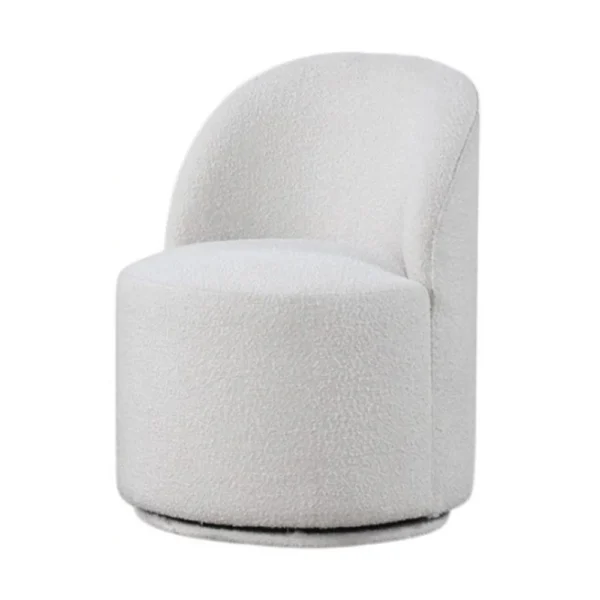 BM339463_1_e20565dc-cc64-4369-959b-1160c82a57c7 Ager Side Dining Swivel Chair, Curved Barrel Style, White Boucle Chenille