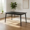 BM339471_7 Baylee Rectangular Dining Table, Straight Legs, 60 Inch Black Wood Top