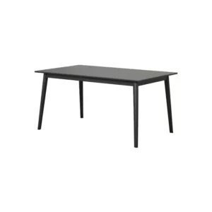 Baylee Rectangular Dining Table, Straight Legs, 60 Inch Black Wood Top