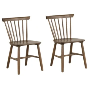 Baylee Side Dining Chair Set of 2, Spindle Back, Tapered Legs, Walnut Wood