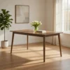 BM339473_7 Baylee Rectangular Dining Table, Straight Legs, 60 Inch Walnut Wood