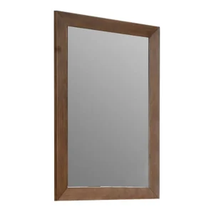 Roma Dresser Mirror, 39 Inch Rectangular Frame, Walnut Brown Solid Wood