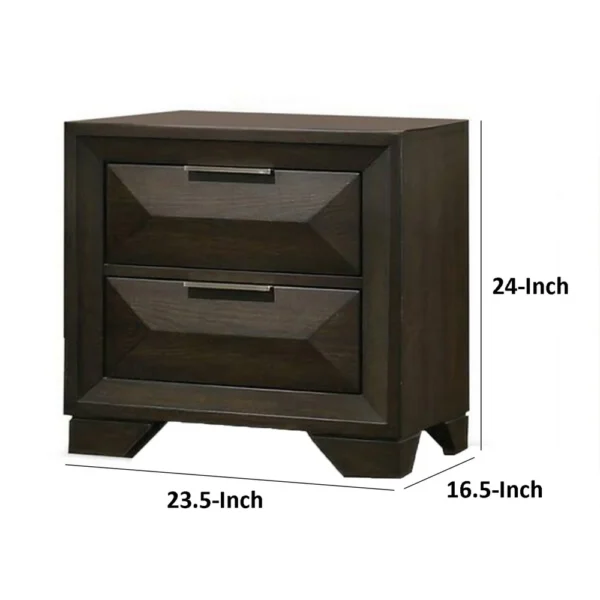 BM339480_4_ab7a8f77-8077-4e53-ab3c-5d2ca23c6a6e Fema Nightstand, 2 Bevel Drawers, Nickel Handles, Espresso Brown Wood