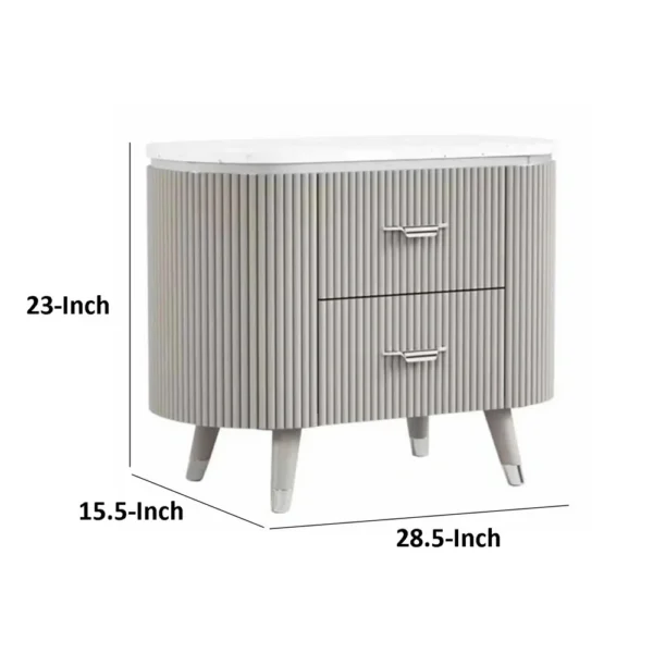 BM339483_4_4cb5f182-8171-45f1-8269-8ca2ef7fedcf Gema Nightstand, 2 Drawers, Cultured Stone Top, Gray Wood, Silver Trim