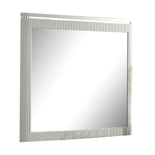 BM339486_724950c5-b967-41d2-b489-a749d2d4e310 Alda Dresser Mirror, Rectangular Gray Reeded Wood, Silver Trim, 38x40