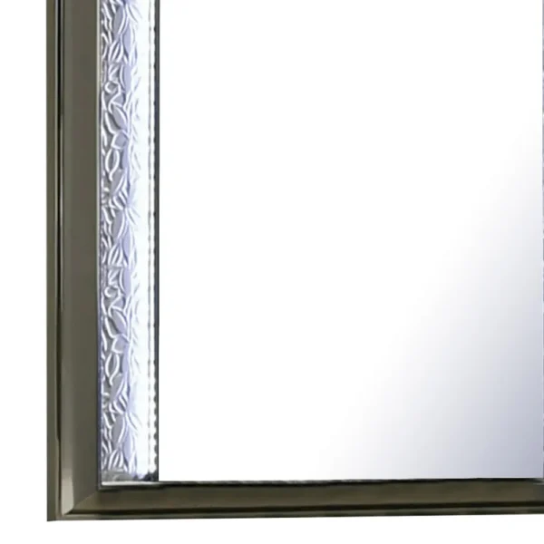 BM339487_3_96074ec8-7858-4d90-8315-21111bb53c92 Levi Dresser Mirror, 38 Inch, Leaf Pattern Molding w LED, Dark Gray Wood
