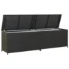 Jer Outdoor Storage Box with Gas Lift, 79 Inch Black Rattan Woven