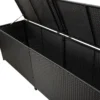 Jer Outdoor Storage Box with Gas Lift, 79 Inch Black Rattan Woven