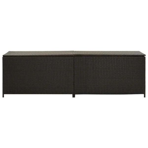 Jer Outdoor Storage Box with Gas Lift, 79 Inch Brown Rattan Woven