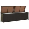 Jer Outdoor Storage Box with Gas Lift, 79 Inch Brown Rattan Woven