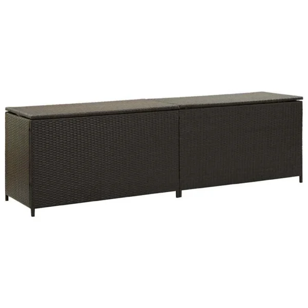 Jer Outdoor Storage Box with Gas Lift, 79 Inch Brown Rattan Woven