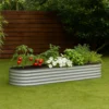 Bery Outdoor Veg Garden Raised Bed, Galvanized Steel, 158 Inch