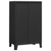 Coy Tall Storage Cabinet, 2 Drawers w 2 Mesh Front Doors, Metal Frame, Black