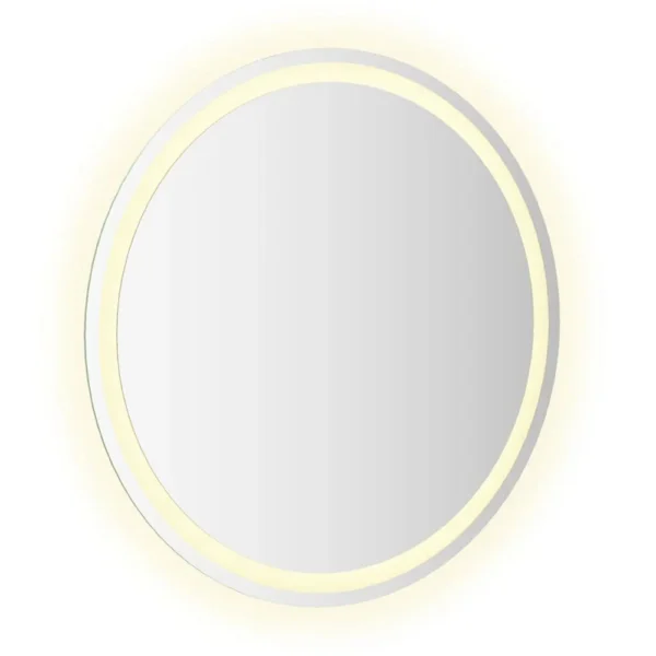 Mio Round Bathroom Wall Mirror, 28 Inch, Built In LED w USB Plug