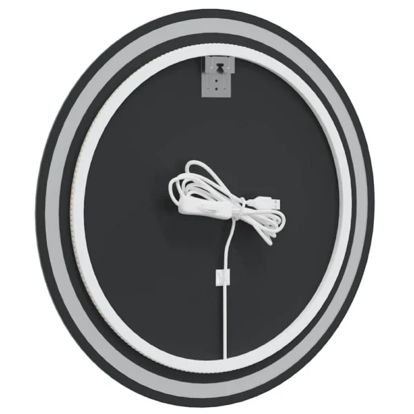 Mio Round Bathroom Wall Mirror, 28 Inch, Built In LED w USB Plug