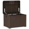 Jely Outdoor Garden Storage Box w Seat Cushion, 29 Inch, Brown