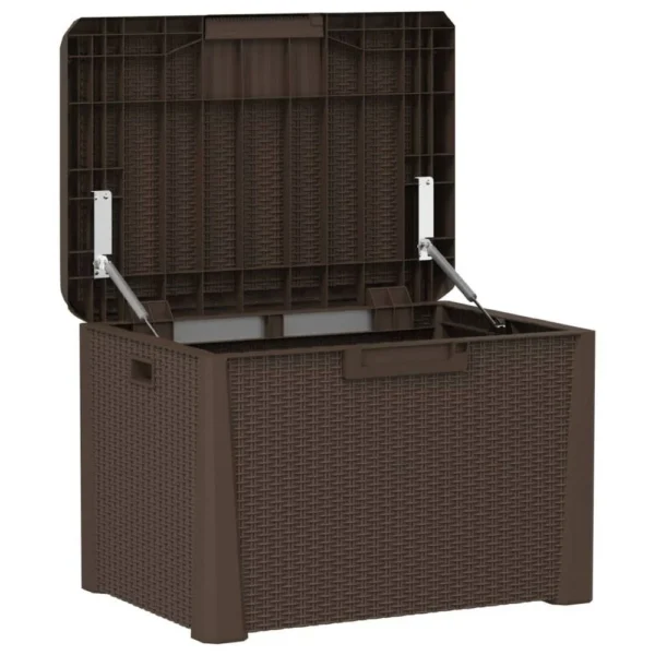 Jely Outdoor Garden Storage Box w Seat Cushion, 29 Inch, Brown