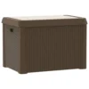 Jely Outdoor Garden Storage Box w Seat Cushion, 29 Inch, Brown