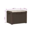 Jely Outdoor Garden Storage Box w Seat Cushion, 29 Inch, Brown