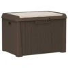 Jely Outdoor Garden Storage Box w Seat Cushion, 29 Inch, Brown