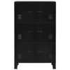 Nix Tall Storage Chest, 6 Doors with 3 Shelves, Matte Black Steel