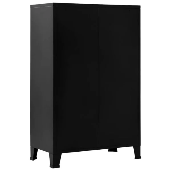 Nix Tall Storage Chest, 6 Doors with 3 Shelves, Matte Black Steel