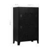 Nix Tall Storage Chest, 6 Doors with 3 Shelves, Matte Black Steel
