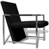Sanna Ergonomic Armchair, Cubic Solid Wood Frame, Black Faux Leather