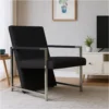 Sanna Ergonomic Armchair, Cubic Solid Wood Frame, Black Faux Leather