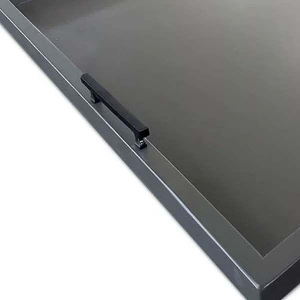 Yela Decorative Tray, 27x27 Square with Black Handles, Urban Bronze