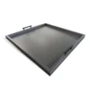 Yela Decorative Tray, 27x27 Square with Black Handles, Urban Bronze