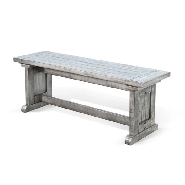 BM339798_1_cb5f3251-f56d-4bc1-8466-82dcc1c1c85c Bench, 48 Inch Wide Farmhouse Plank Style Seat, Gray Pedestal Base
