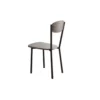 Jiho 5pc Dining Table and 4 Chairs Set, Graywash, Black Metal Base