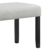 Riac Dining Bench, 41 Inch Dove Gray Fabric Seat, Black Wood Legs