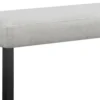 Riac Dining Bench, 41 Inch Dove Gray Fabric Seat, Black Wood Legs