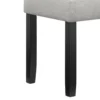 Riac Dining Bench, 41 Inch Dove Gray Fabric Seat, Black Wood Legs