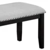 BM340153_1_5a29ad4e-7f83-4f11-a00c-5ed64ee1e06c Amber Dining Bench, Gray Fabric Seat w Nailheads, Black Wood, 48 Inch