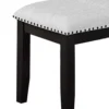 BM340153_3_9eaecdc1-26f6-4aff-a6ca-8ea55acd2141 Amber Dining Bench, Gray Fabric Seat w Nailheads, Black Wood, 48 Inch