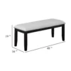 BM340153_4_039e1a6e-68eb-4137-a59b-b27c34fb4ada Amber Dining Bench, Gray Fabric Seat w Nailheads, Black Wood, 48 Inch