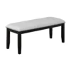 BM340153_d72a17ac-8279-4194-92dc-d634aea8d72a Amber Dining Bench, Gray Fabric Seat w Nailheads, Black Wood, 48 Inch