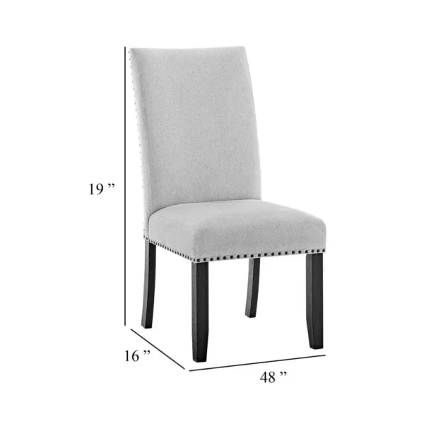 BM340154_4_99d752fc-0e06-4771-a7f9-2e8c33fac392 Viem Dining Chair Set of 2, Black Wood, Gray Fabric Seat, Nailhead Trim