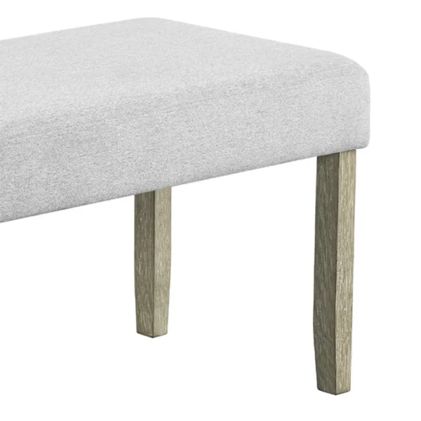 BM340155_1_9ebcc7c3-1984-4c99-92cd-bdb544dad759 Koji Dining Bench, Gray Fabric Padded Seat, Brown Wood Frame, 42 Inch