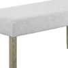 BM340155_2_d5071de5-0402-4688-9e7b-3b6668a04609 Koji Dining Bench, Gray Fabric Padded Seat, Brown Wood Frame, 42 Inch