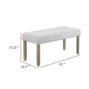 BM340155_4_d9fff1b1-ae51-4099-a938-03395bce9dae Koji Dining Bench, Gray Fabric Padded Seat, Brown Wood Frame, 42 Inch