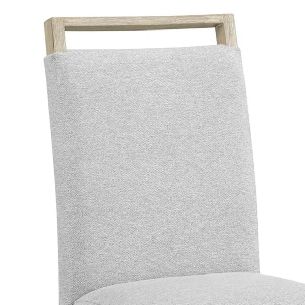 BM340156_1_e769602d-9fda-458c-b35a-21f1cbebda08 Koji Dining Chair Set of 2, Gray Fabric Padded Seat, Brown Wood Frame