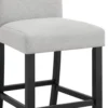 Riac Set of 2 Counter Height Chairs, Black Wood, Dove Gray Fabric Seat