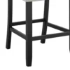 Riac Set of 2 Counter Height Chairs, Black Wood, Dove Gray Fabric Seat