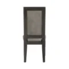 Jefy Side Dining Chair Set of 2, Gray Faux Leather, Espresso Brown Wood