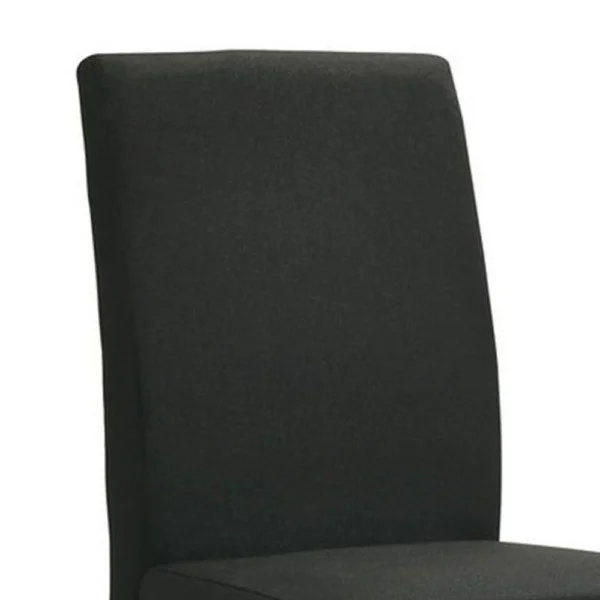 Lyoi Dining Chair Set of 2, Gray Padded Fabric Seat, Brown Wood Legs