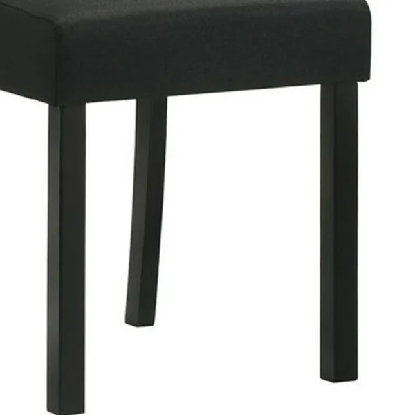 Lyoi Dining Chair Set of 2, Gray Padded Fabric Seat, Brown Wood Legs